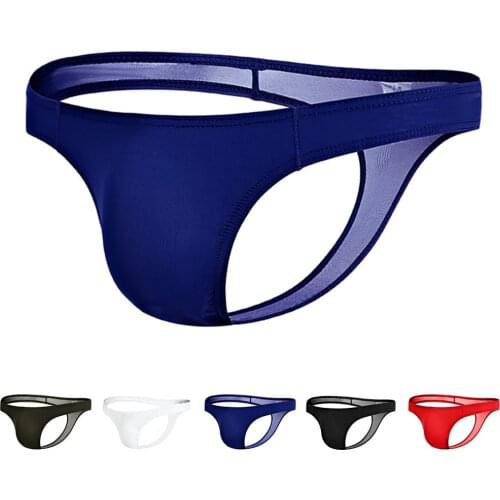 Sexy Milk Silk Soft Men Thongs And G Strings Penis Pouch Gay Underwear Bikini Sexy Gay Lingerie For Men String Erotic Panties