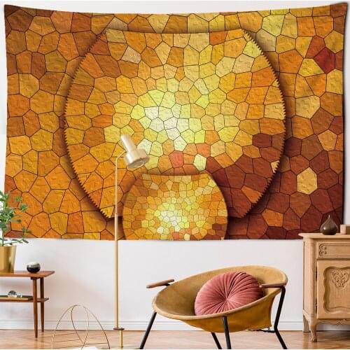 Hexagon Tapestry Wall Ceramic Tile Pattern Bohemian Hippie Travel Camping Mat Room Printing Polyester Home Decor