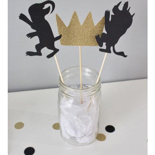 Where the Wild Table Decoration Wild One Birthday Party Table Centerpiece Kids Birthday Party Decoration Supplies Wild Toppers