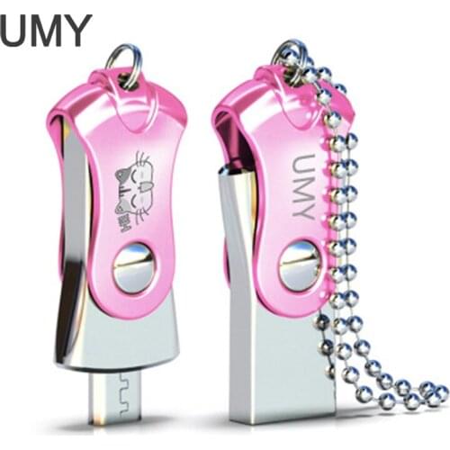 UMY USB Flash Drive Metal Pen Drive 64gb pendrive 32gb OTG external storage micro usb memory stick 16gb 8gb Flash Drive