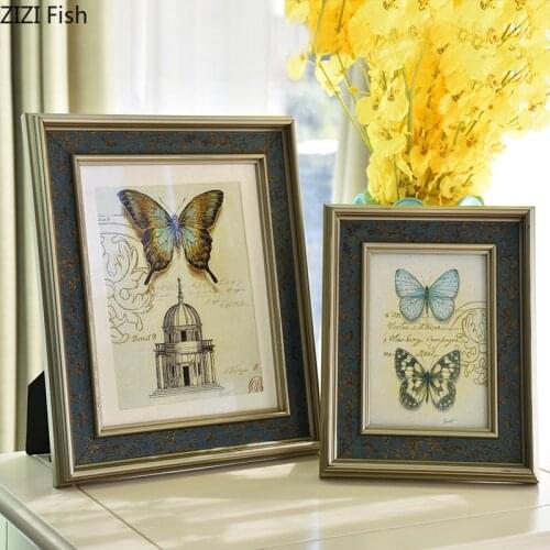 Vintage Imitation Wood Photo Frame 4/6/7/10 Inch Picture Frames Rustic Home Decor Nightstand Family Portrait Desk Decoration