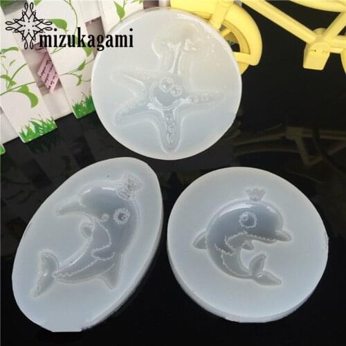 1pcs UV Resin Jewelry Liquid Silicone Mold Animal Starfish Dolphin Resin Charm Molds For DIY Intersperse Decorate Making Jewelry