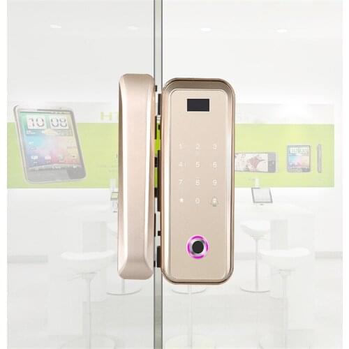 Glass Door Lock Office Keyless Electric Fingerprint Lock With Touch Keypad Smart Card Remote Control Key Home Smart Door Lock