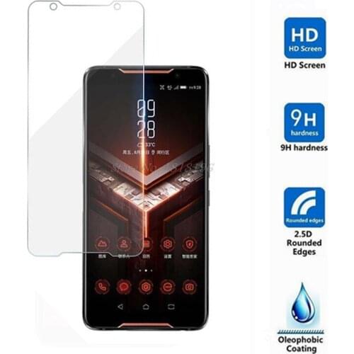 For ASUS ROG Phone ZS600KL Glass Screen Protector ASUS ROG Phone 2 II ZS660KL Tempered Glass Protective Film on ASUS ROG Phone 2
