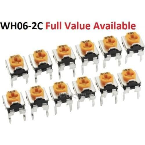 20PC WH06-2C 100R 200R 500R 1K 2K 5K 10K 20K 50K 100K 200K 500K 1M OHM Variable Resistor 102 103 104 adjustable potentiometer