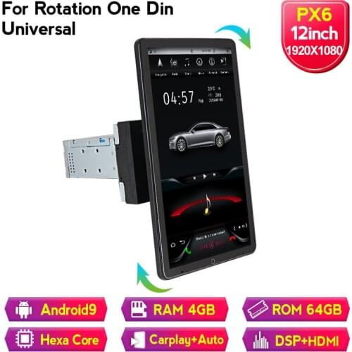 MEKEDE 2 din universal dsp car audio stereo player 12 inch android 9.0 IPS screen 90 degree rotation car video built-in carplay