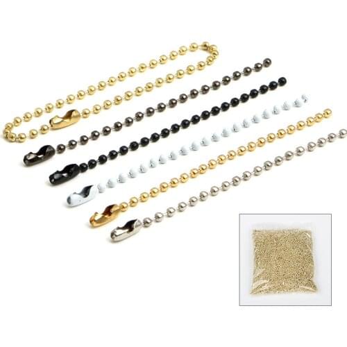 50Pcs Metal Color Wave Bead Chain DIY Craft Garment Plush Toys Label Hang Tags Chain Buckles Key Ring Connector Jewelry Material