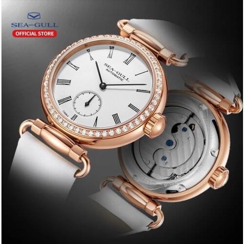 Seagull Top brand Ladies Automatic Mechanical Watch Fashion Ultra-Thin Transparent Mechanical Watch Goddess Of Time
