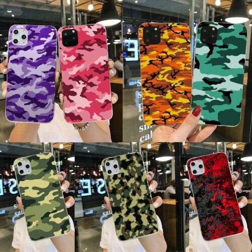 Camouflage Pattern Camo military Army Phone Case For iphone 12 11Pro Max Mini XS Max 8 7 6 6S Plus X 5S SE 2020 XR Silicone Soft