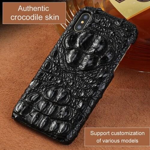 LANGSIDI Luxury crocodile Genuine leather case For iphone XR X XSMAX 12 pro max mini handmade cover for iphone 11 pro max 8 plus