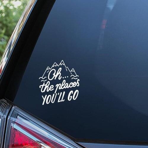 Black/Sliver Oh The Places You'll Go Sticker Car Sticker Vinyl Auto Waterproof Motorcycle Car Decals Decoration S164