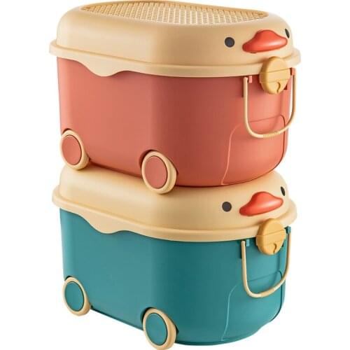 Childrens toy storage box Household cute duck packing case Snack baby clothes storage organizer