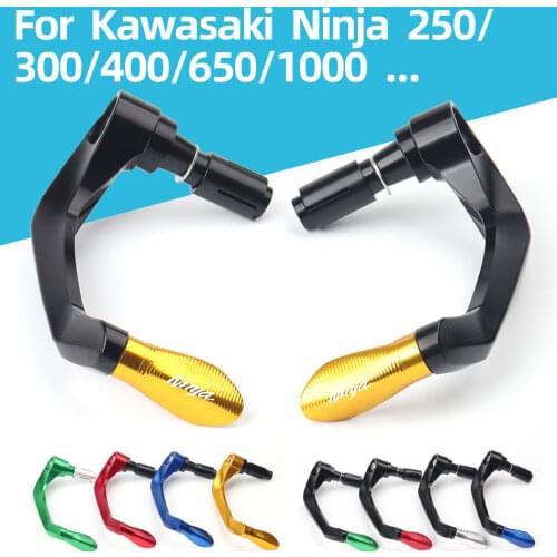 For Kawasaki Ninja 250 300 400 650 1000 ZX-6R ZX-10R Motorcycle CNC Handlebar Grips Guard Brake Clutch Levers Guard Protector