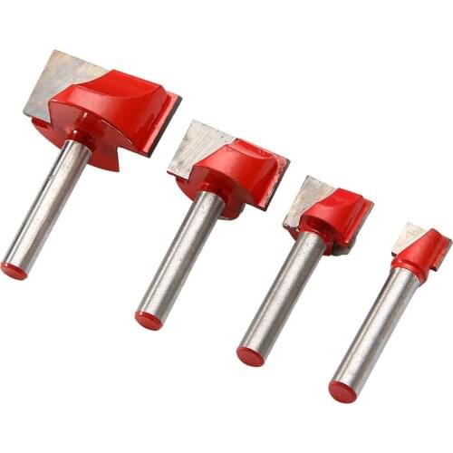 4pcs Bottom Cleaning Engraving Bit Wood CNC Router Bits 10/15/22/30mm Milling Cutter Endmill for Wood Milling Cutter Set