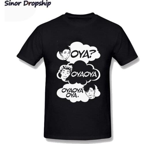 Men T Shirts Oya Oya Oya Haikyuu Men T Shirt Kuroo Anime Bokuto Manga Shoyo Volleyball Creative Oversized Male Harajuku 3XL