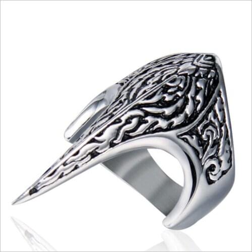 Rings for Jewelry fashionable stainless steel eagle mouth ring mens personality animal titanium steel ring jewelry