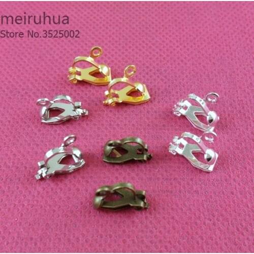 50pcs/lot Gold/Rhodium/Silver Color Metal Clip Earrings No Hole 10*12mm Diy Earring Hook Craft Jewelry 140548
