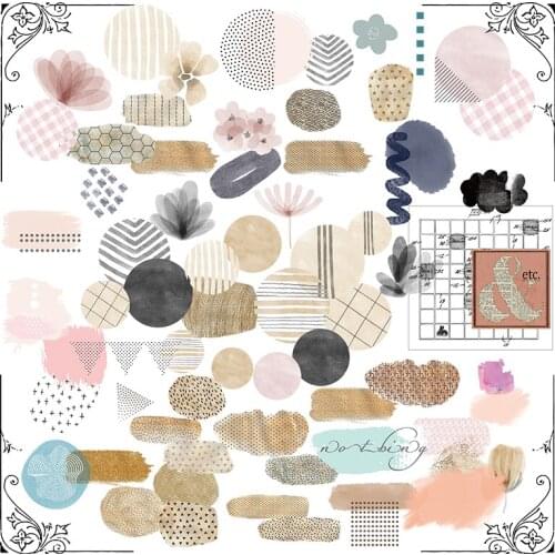 Cold and warm geometry photos paper decorative sticker letters account sticker sulfuric acid paper sticker four into D041