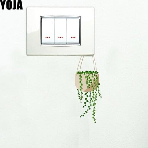 YOJA Switch Sticker European Cute Pot Grass Flower PVC Decorative Fashion Style Wall Decal 15SS0036