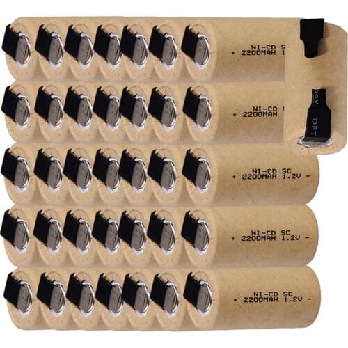 Yeckpowo 36 pcs SC rechargeable battery SUBC batteries NICD accumulator 2200mah 1.2v power tool for bosch makita dewalt