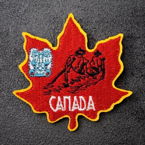 Canada Maple Leaves Size:7.2x7.3cm Badges Embroidered Applique Sewing Patch Clothes Stickers Garment Apparel Accessories