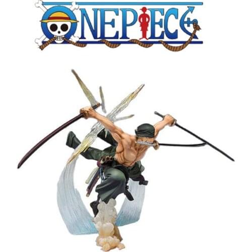 One Piece18 Cm Cartoon Character Rono Zorro 1 / 8 Three Knife Sa The Largest Version Pvc Action Doll Set Model Toys Anime Figure
