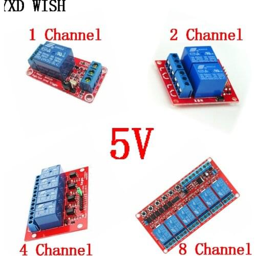 1 2 4 8 Channel DC 5V Relay Module with Optocoupler Low Level Trigger Expansion Board for arduino 5 V Relays Board 1/2/4/8 Way