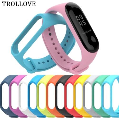 Fashion Soft Watchband For Xiaomi Mi Band 3 4 Silicone Bracelet Strap Wristband For MIband 3 mi band 4 Watch Replacement Band