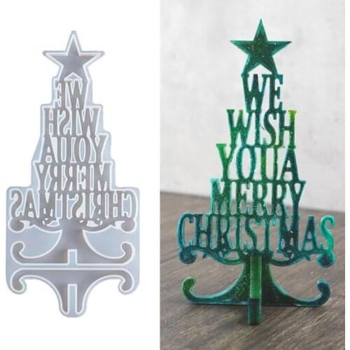 Christmas Tree Ornaments Epoxy Resin Mold Merry Christmas Home Decor Silicone Mould Christmas Theme Feastival Art Crafts
