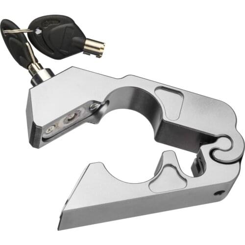 Silver Motorcycle Lock Anti Theft Bicycle Handlebar Grip Lock for Scooters ATV Street Bike Dirt Bike Motorbike