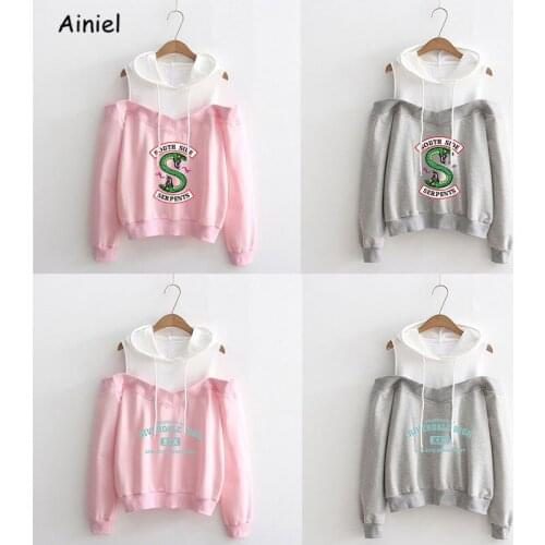South Side Serpents Riverdale Hoodie Sweatshirt Cosplay Costume Harajuku Riverdale SouthSide Pullover Shoulder Tops Girls Women