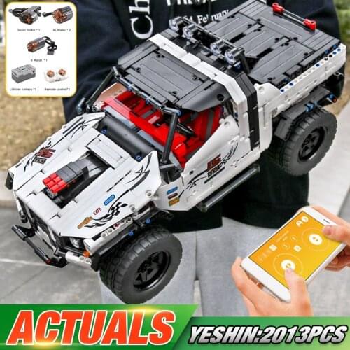 MOULD KING 18005 High-Tech Car Toys MOC-2412 RC Motorized Pick-Up 4X4 SUV Vehicle Model Building Block Brick Kids Christmas Gift