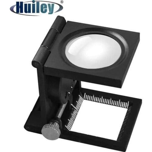 Wholesale 10X Magnifier Desktop Optical Len Magnifying Glass with Fabrics Measure Scale Sewing Thread Counter and 2 LED Light