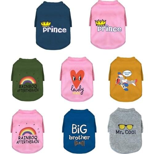 Winter Dog Clothes Rainbow Letter Printed Small Dog Coat Sweatshirt Pet Hoodies For Chihuahua Puppy Cat Pullover Pets Clothing