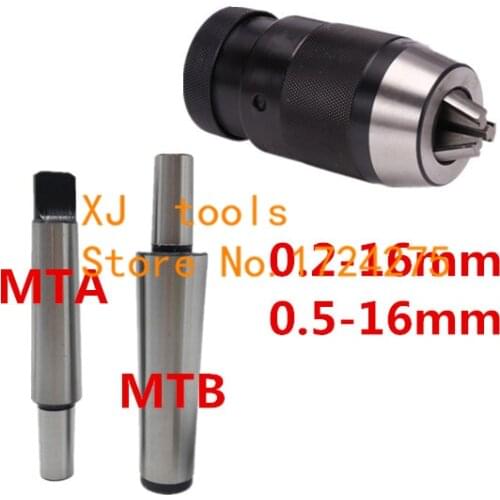 1SET Drill Chuck 0.2-16mm 0.5-16mm B18 with morse tapper arbor MT1/MT2/MT3/MT4 3-16mm Automatic Locking Chuck Self Tighten chuck