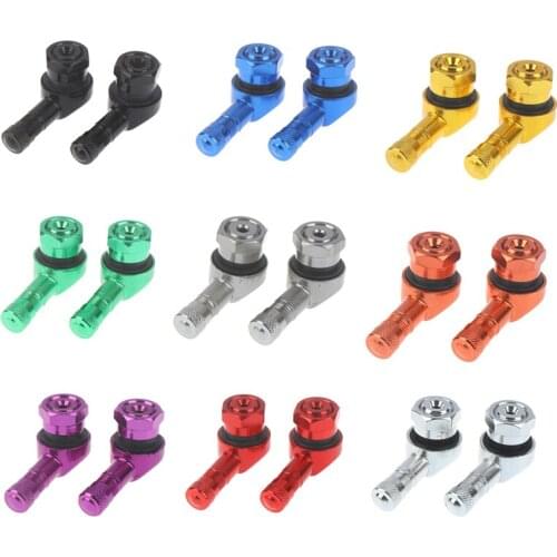 2Pcs/Set CNC Motorcycle 90 Degree Angle Wheel Tire Stem Tubeless Valve Aluminum