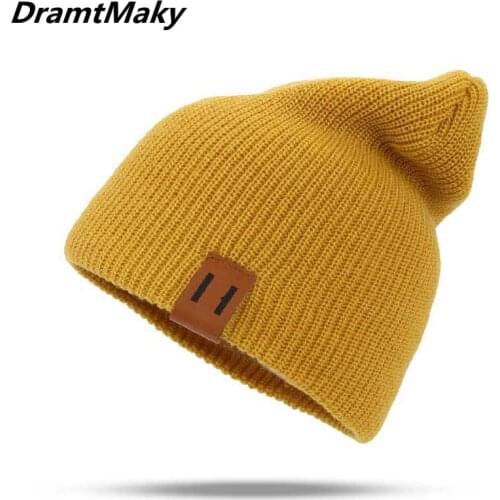2018 Winter Hats for Woman HipHop Knitted Hat Womens Warm Slouchy Cap Crochet Ski Beanie Hat Female Soft Baggy Skullies Beanies