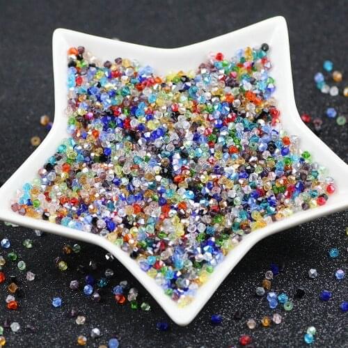3mm 200Pcs Bicone Austrian faceted AB color Charm Crystal Glass curtain Loose Spacer Beads for Jewelry beading Making DIY Perles