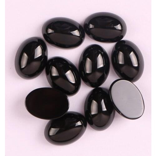18x13MM Black Carnelian Oval CAB GEM Cabochon Jewelry Bead (10 pcs/lot) H014