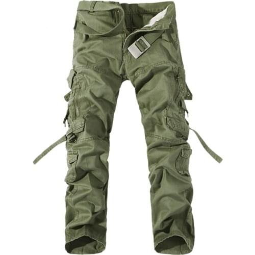 Men Plus Size Multi-Pocket Tactical Pants 2021 Fashion Military Cargo Pants Mens Trousers Overalls Casual Baggy Army Cargo Pants