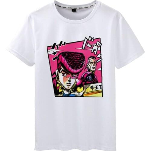 Jojos Bizarre Adventure Anime Print Harajuku Aesthetic Trend Fashion and Handsome Short-sleeved Top Unisex Graphic Vintage