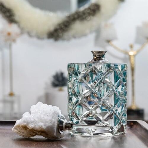 1pcs Perfume Bottle With Natural Quartz Geode Smear Perfume Essential Oil Bottles Home Decor Agates Stones