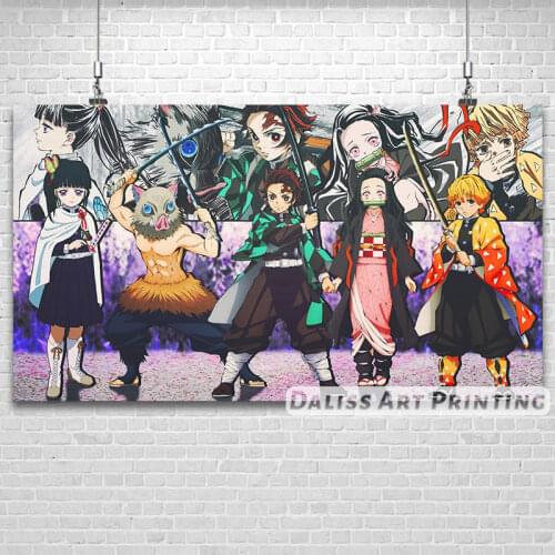 Canvas Anime Demon Slayer kimetsu Pictures Home Decoration Paintings Poster HD Prints Wall Art Modular Living Room Framed