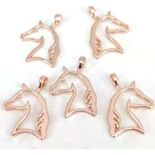 Hzew 5 pcs Jewelry Simple Horse Jewelry Pendant Zinc Alloy Horses Punk charm for women