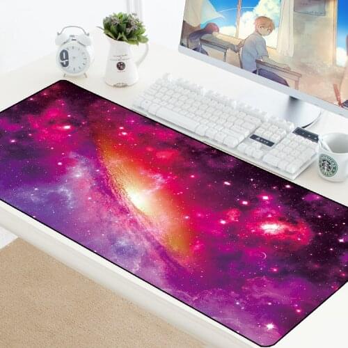 Starry Night Gaming Mouse Mat Gaming Mousepad PC Laptop Mouse Mat Durable Rubber Mouse Desk Protector Outer Space Computer Mat