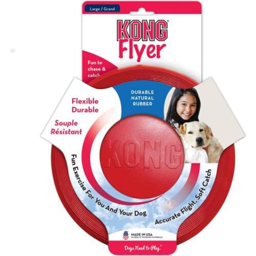 L-Size KONG Classic Flyer Dog Toy