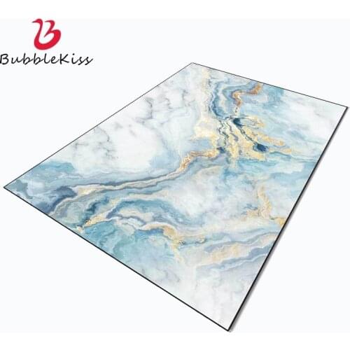 Bubble Kiss Nordic Style Customized Carpets for Living Room Abstract Blue Gold Marble Pattern Area Rug Bedroom Decor Floor Mats