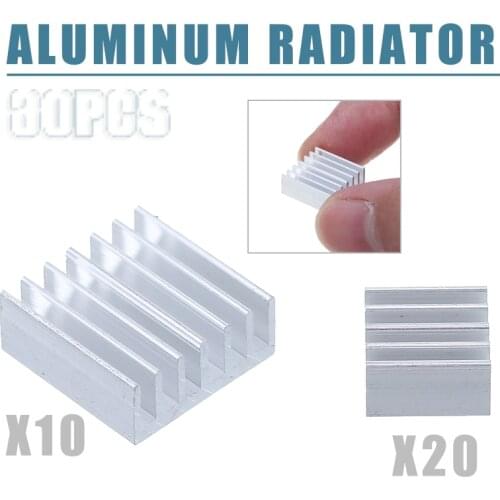 30PCS Heat Sink Radiator New Raspberry Pi 3 Heatsink Fans Pure Aluminum Heat Sink Transistor Cooling Cooler For Cooling Pi 2