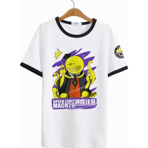 Summer breathable comfort men and women casual cosplay anime Assassination Classroom short-sleeved printed polyester T-shirt