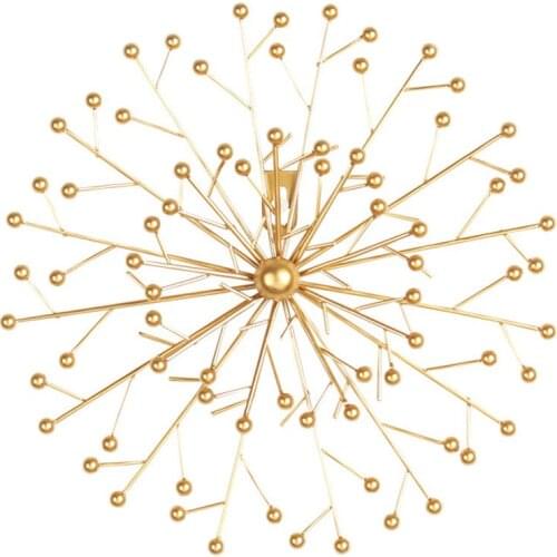 Metal Art 3d Wall Sticker Home Decoration Gold Iron Flowers Art Wall Hanging for Bedroom Living Room Kitchen House Ornament